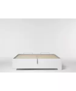 Letto matrimoniale "bed box" bianco con rete, contenitore e piedini 160x190 cm